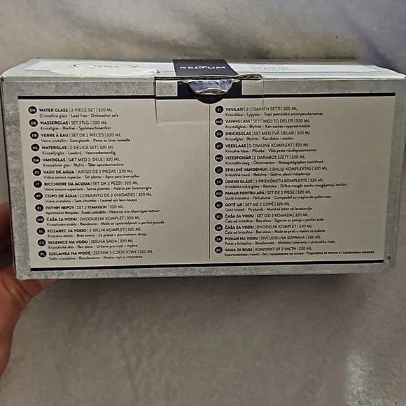 Keltum Table Talks Water Crystalline Glass 2-Piece Set Lead Free Dishwasher Safe - Picture 2 of 15